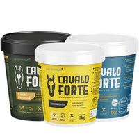 Kit Suplemento Cavalo Forte 1kg Super Premium + 1kg Crescimento + 1kg Casco e Pelo